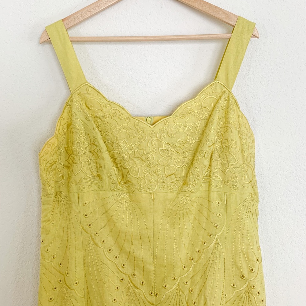 Garden Party Dress Plus Size Eyelets Yellow